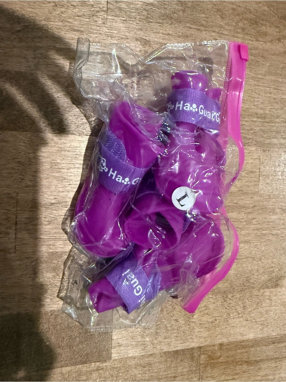 Purple Pet Paw Protectors with Straps